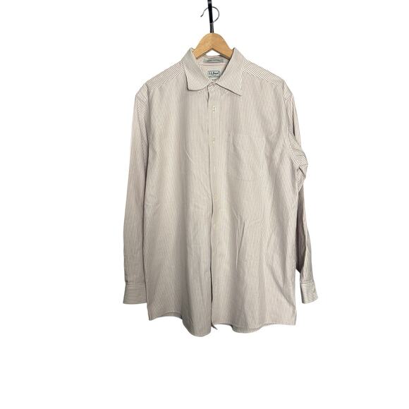 LL.Bean Men's WrinkleFree Classic Oxford Shirt, TraditionalFit University Stripe - Picture 1 of 7